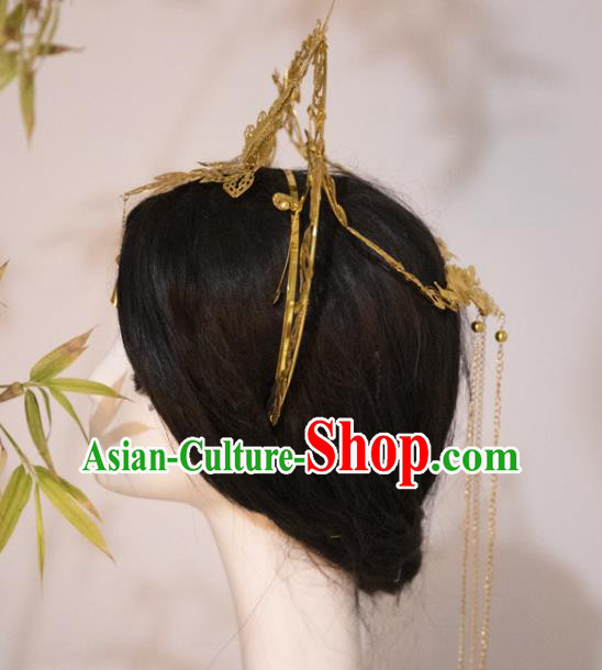 China Cosplay Queen Golden Royal Crown Ancient Empress Hair Accessories