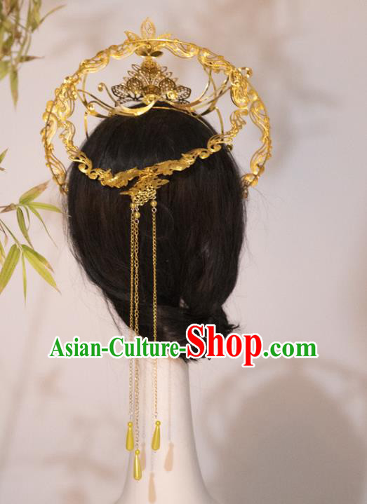 China Cosplay Queen Golden Royal Crown Ancient Empress Hair Accessories