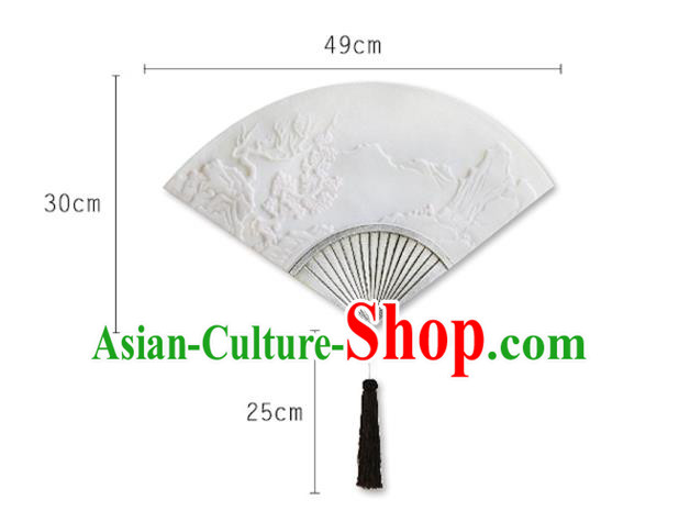 Chinese Traditional Palace Fan Wall Lamp Handmade Classical Lanterns Resin Lantern