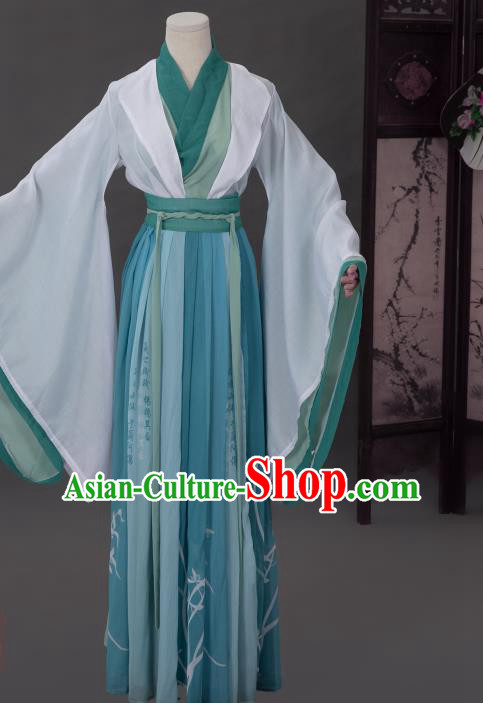 Cosplay Chinese Jin Dynasty Noble Childe Costumes Ancient Scholar Green Chiffon Clothing