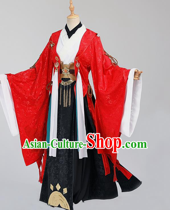 Cosplay Chinese Ming Dynasty Royal Prince Costumes Ancient Emperor Wedding Red Clothing
