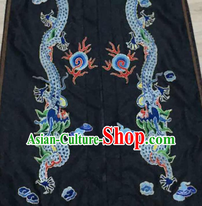 China Women Waistcoat Costumes Embroidery Dragon Black Silk Vest National Clothing