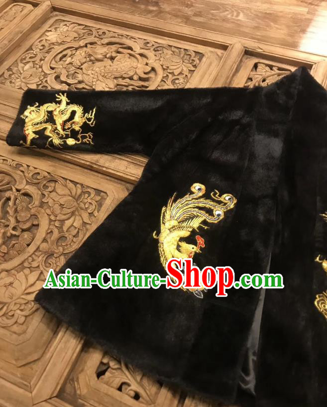 Chinese Winter Jacket Embroidered Tang Suit Outer Garment National Costume Apparels Black Coat