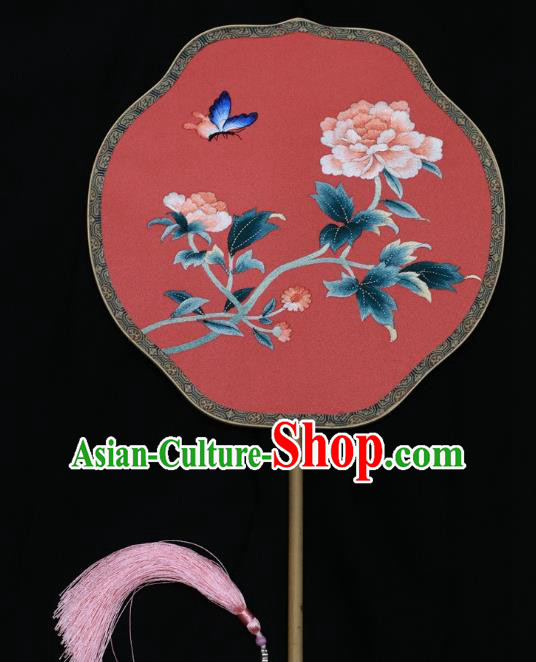 China Traditional Wedding Fan Double Side Embroidered Fan Silk Fans Suzhou Embroidery Palace Fan