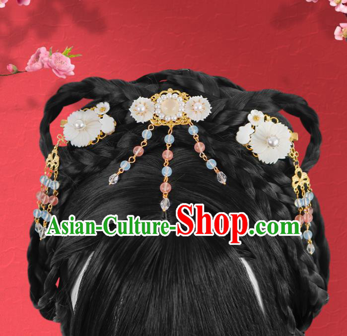 Chinese Jin Dynasty Palace Lady Bangs Wigs Quality Wigs China Best Chignon Wig Ancient Royal Princess Wig Sheath and Hairpins