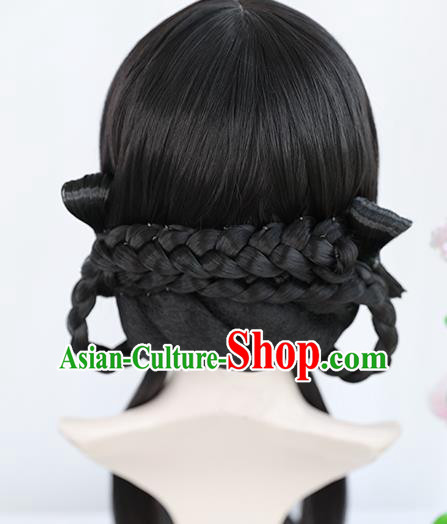 Chinese Ming Dynasty Wigs Best Quality Wigs China Cosplay Wig Chignon Ancient Young Lady Wig Sheath