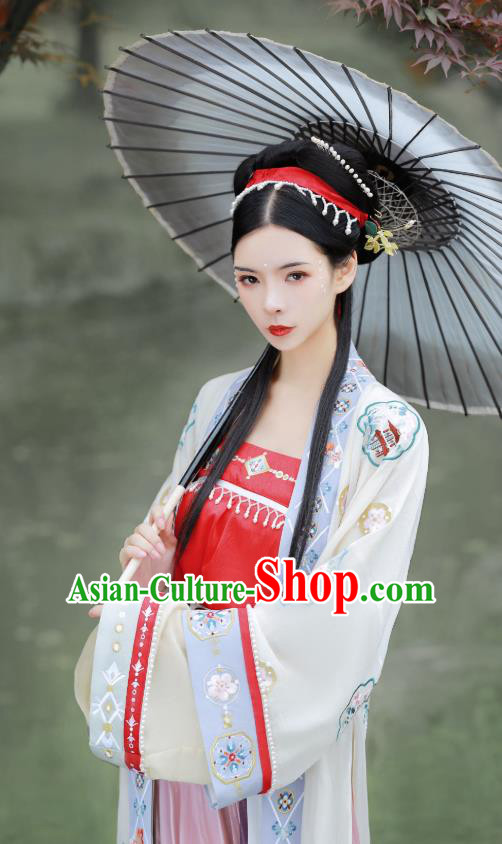 China Song Dynasty Country Woman Hanfu Fashion Traditional Historical Costumes Ancient Village Girl Costumes