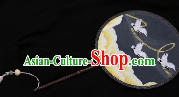 China Embroidered Silk Fans Handmade Suzhou Embroidery Palace Fan Traditional Dance Double Side Fan Round Fan