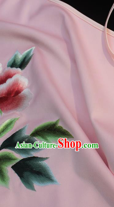 Chinese Embroidered Pink Silk Bellyband Female Underwear Suzhou Embroidery Clothing