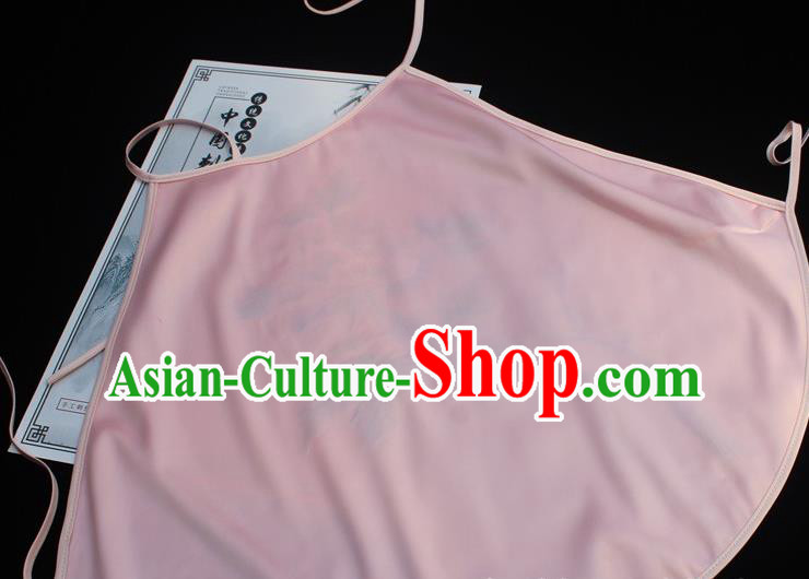 Chinese Embroidered Pink Silk Bellyband Female Underwear Suzhou Embroidery Clothing