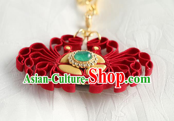 China Cheongsam Red Silk Brooch Handmade Traditional Accessories Crab Breastpin