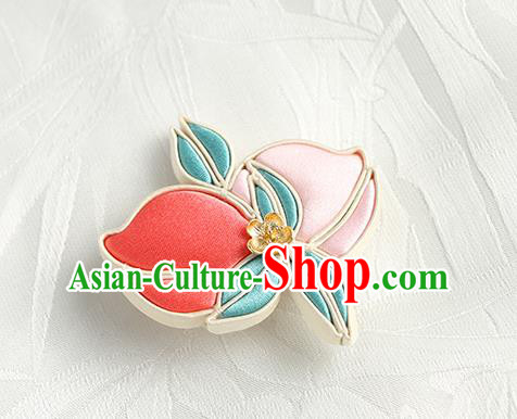 China Handmade Silk Peach Brooch Breastpin Traditional Cheongsam Accessories