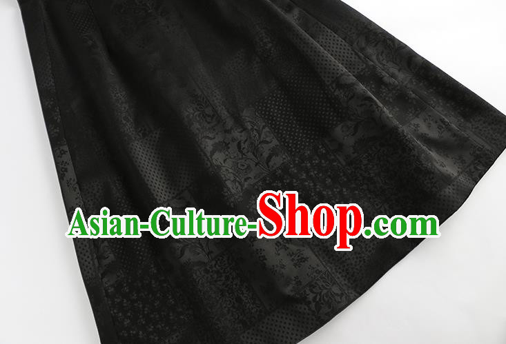 Traditional Cheongsam China National Clothing Black Qipao Dress for Women