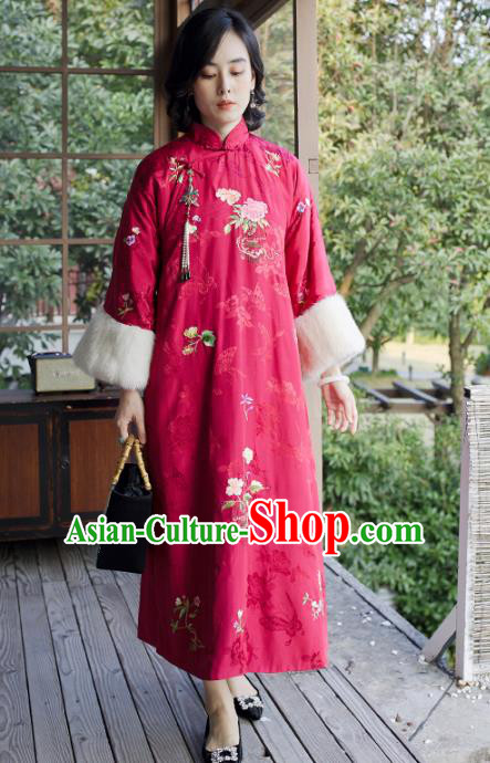 Chinese National Cheongsam Dresses Vintage Silk Qipao Dress