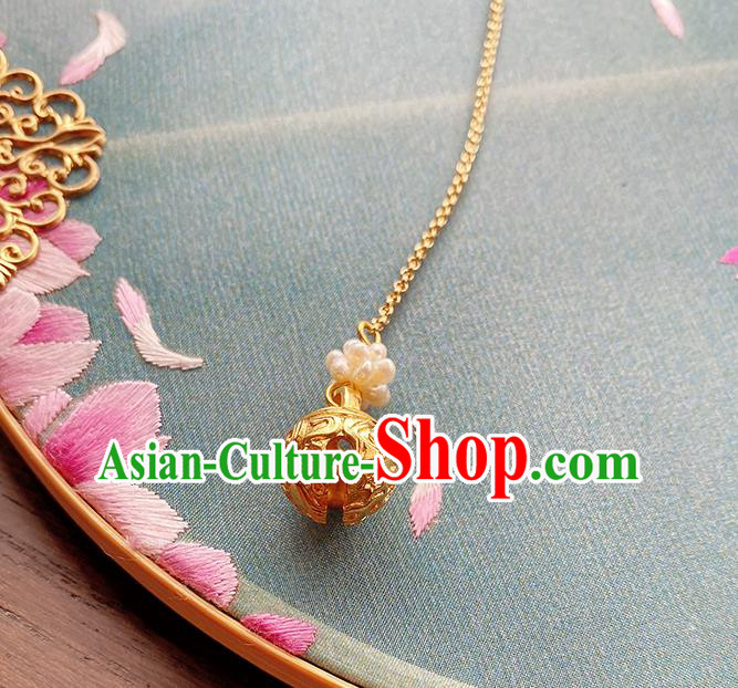 China Traditional Cheongsam Golden Gourd Brooch Classical Pendant Accessories