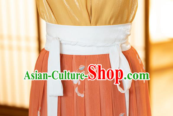 Chinese Song Dynasty Noble Lady Historical Costumes Traditional Ancient Hanfu Apparels Embroidered BeiZi Blouse and Skirt