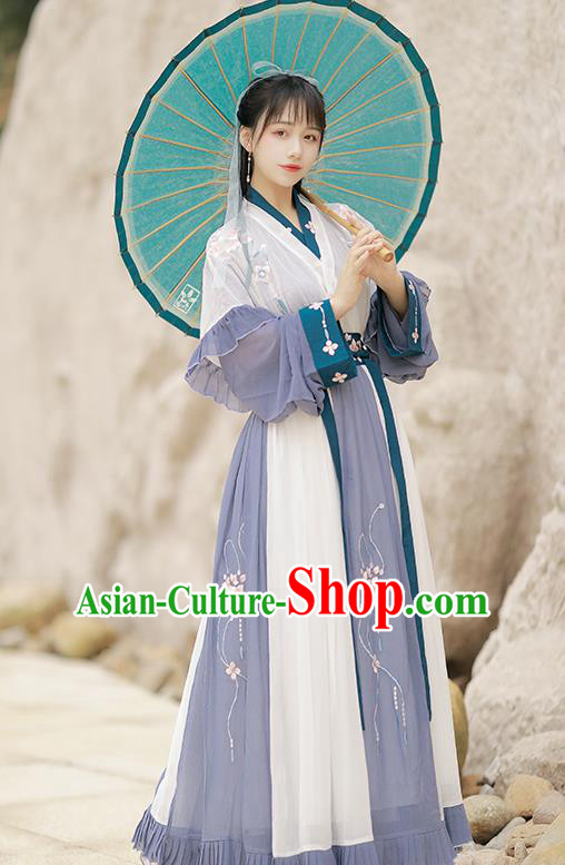 Traditional China Jin Dynasty Young Lady Historical Costumes Ancient Female Sowrdsman Hanfu Clothing Full Set