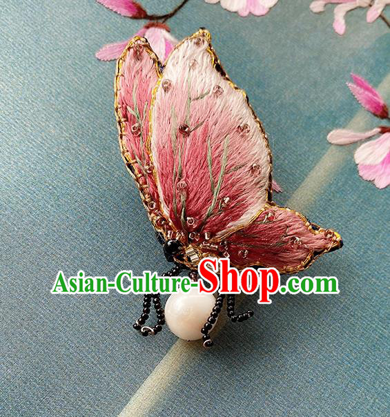 China Traditional Embroidered Butterfly Brooch Classical Cheongsam Accessories