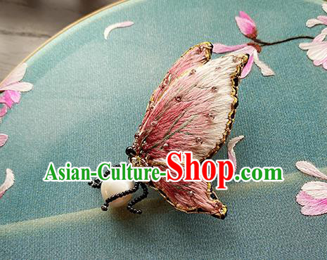 China Traditional Embroidered Butterfly Brooch Classical Cheongsam Accessories