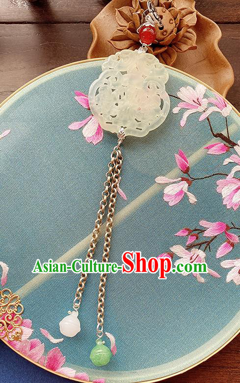 China Classical Cheongsam Jade Pendant Accessories Traditional Brooch