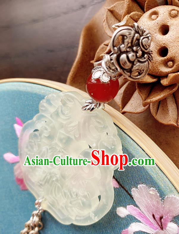 China Classical Cheongsam Jade Pendant Accessories Traditional Brooch