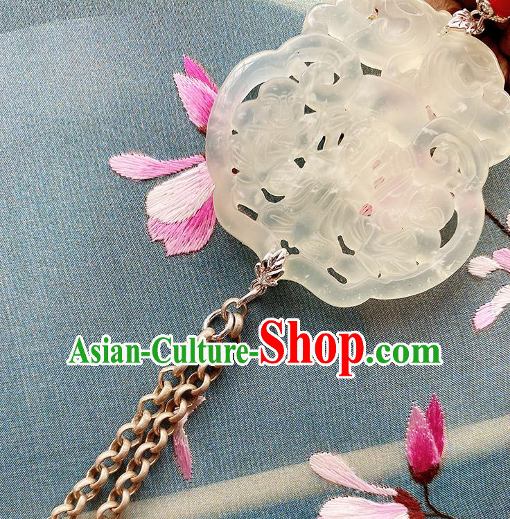 China Classical Cheongsam Jade Pendant Accessories Traditional Brooch