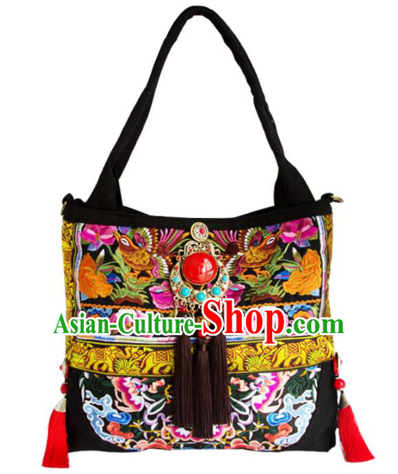 China National Embroidered Handbag Handmade Women Bag Ethnic Embroidery Bag