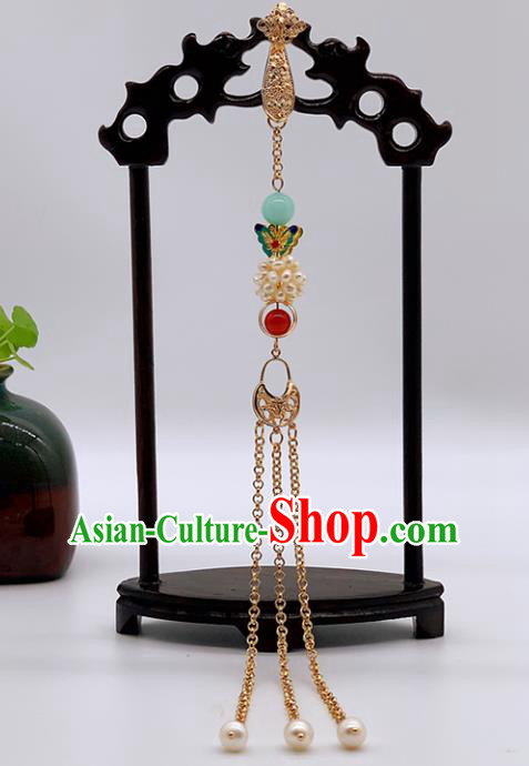 China Cheongsam Waist Tassel Pendant Handmade Brooch National Women Pearls Accessories