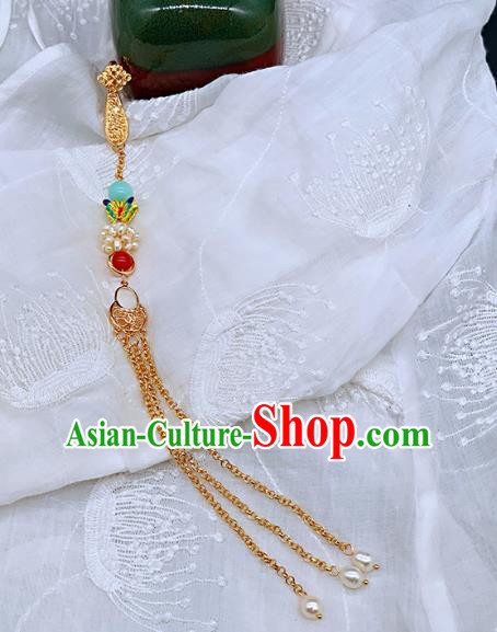 China Cheongsam Waist Tassel Pendant Handmade Brooch National Women Pearls Accessories