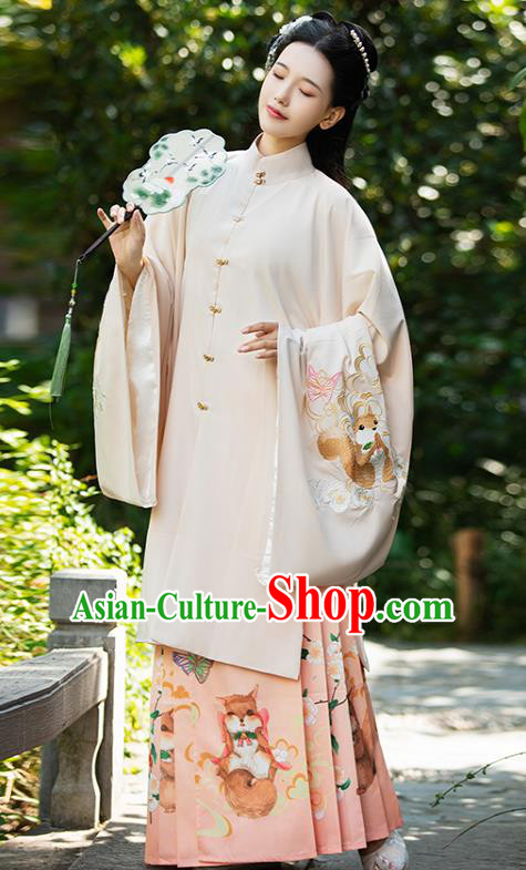 Ancient China Noble Countess Costumes Traditional Ming Dynasty Court Women Embroidered Clothing