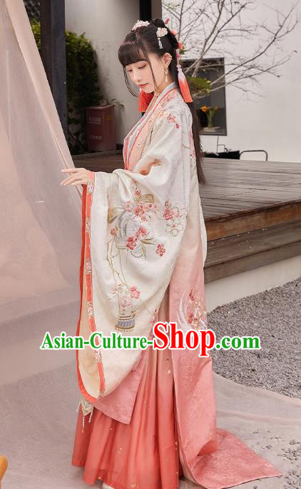 China Traditional Court Infanta Hanfu Clothing Ancient Song Dynasty Princess Embroidered Costumes