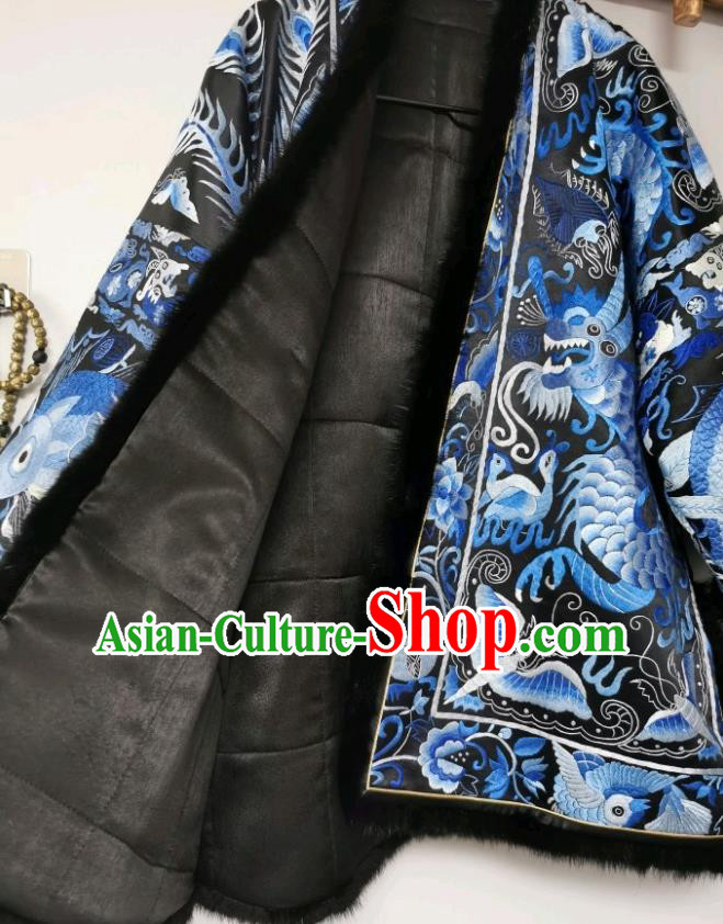 China Tang Suit Cotton Padded Jacket National Winter Coat Traditional Embroidered Costume