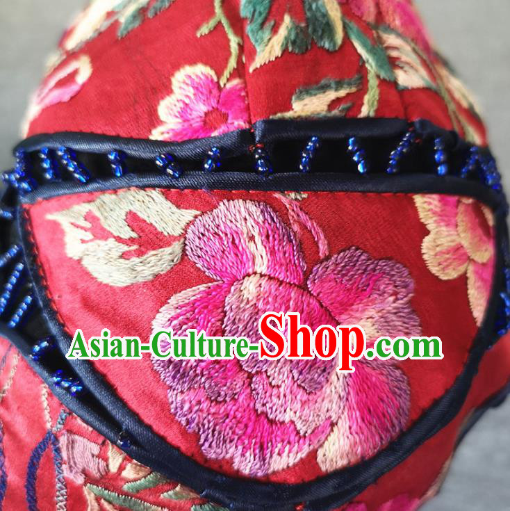 Handmade China Miao Ethnic Women Cap Traditional Hair Accessories Embroidered Hat National Headwear