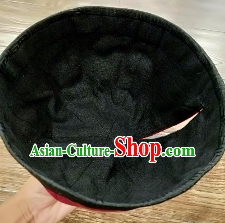 China National Hair Accessories Skullcap Women Classical Butterfly Pattern Rosy Silk Cap