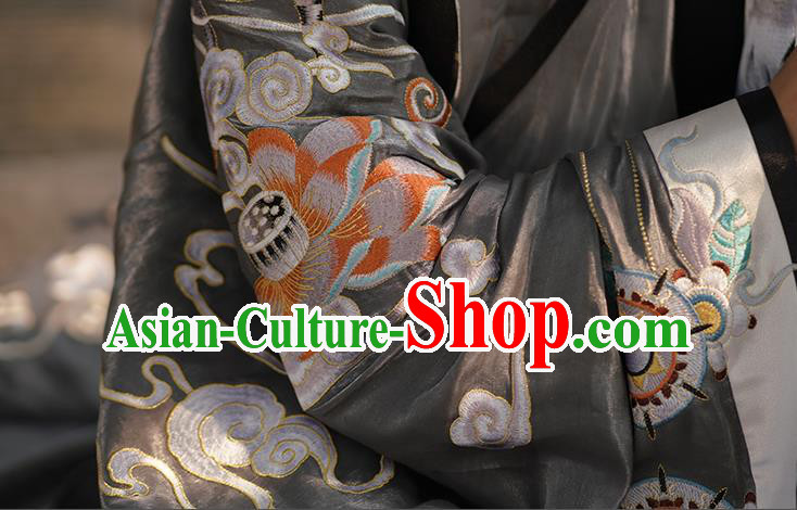 China Ancient Prince Embroidered Costume Traditional Jin Dynasty Scholar Hanfu Clothing for Men