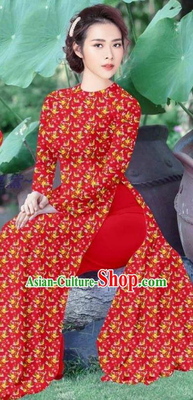 Hand-painted Ao Dai Vietnam, High Quality Vietnamese Traditional Costume,  Vietnamese Traditional Clothing Include Pants -  Canada