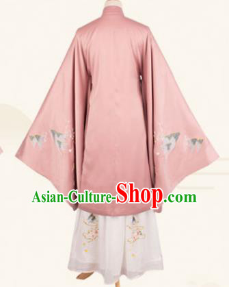 Chinese Traditional Hanfu Women Costumes Ancient Ming Dynasty Patrician Lady Embroidered Vest Gown and Skirt Clothing