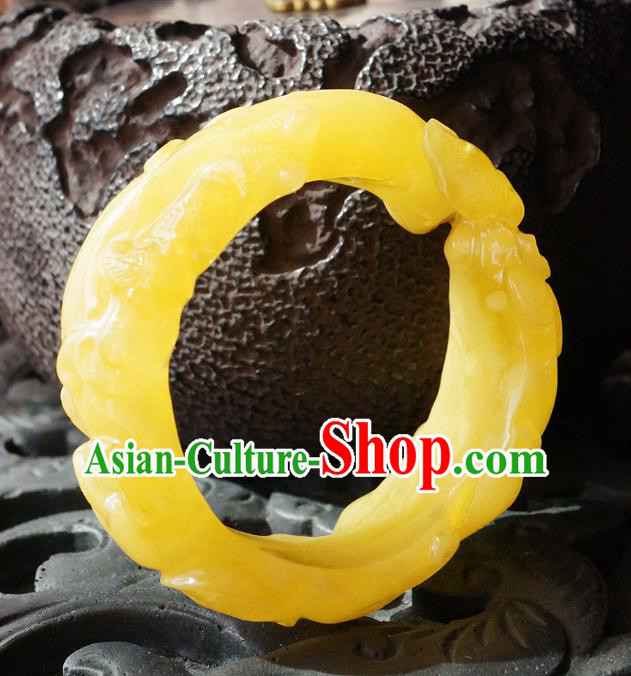 Chinese Traditional Carving Beeswax Bangle Accessories Ancient Princess Bracelet Jewelry