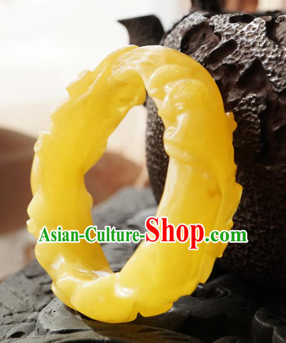 Chinese Traditional Carving Beeswax Bangle Accessories Ancient Princess Bracelet Jewelry