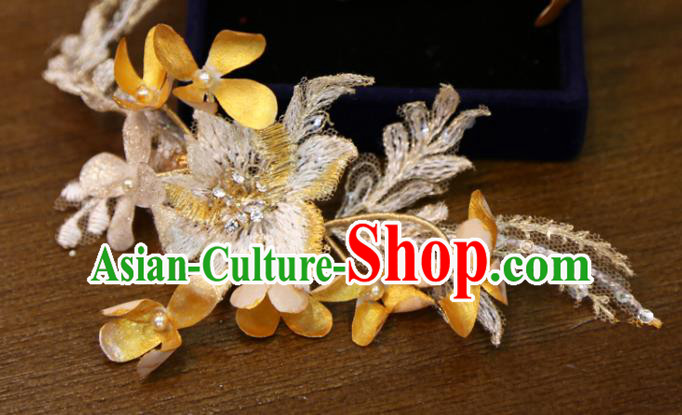 Chinese Classical Embroidered Flower Hair Sticks Hair Accessories Traditional Wedding Hairpins