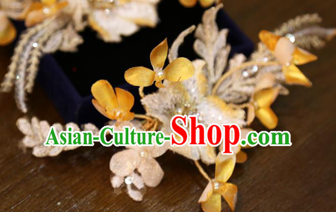 Chinese Classical Embroidered Flower Hair Sticks Hair Accessories Traditional Wedding Hairpins