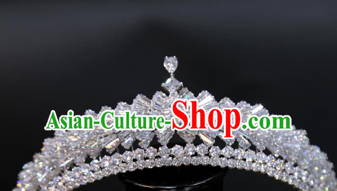 Top Grade Handmade Wedding Zircon Royal Crown Europe Princess Hair Jewelry Accessories