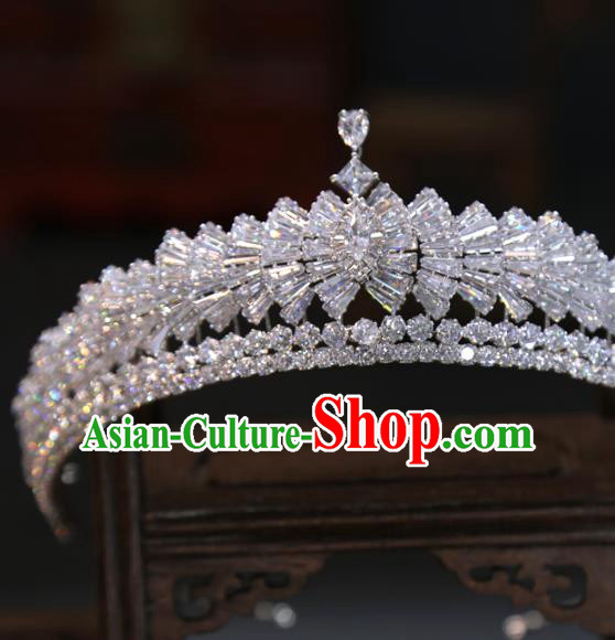Top Grade Handmade Wedding Zircon Royal Crown Europe Princess Hair Jewelry Accessories