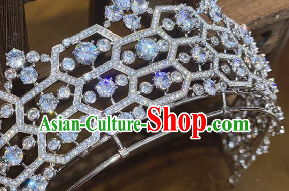 Top Handmade Wedding Zircon Royal Crown Bride Accessories Europe Princess Hair Jewelry
