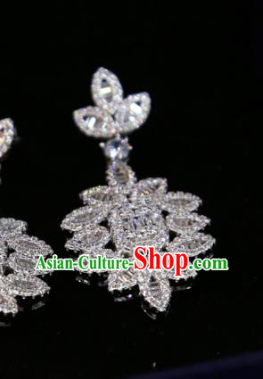 Top Grade Handmade Wedding Zircon Earrings Europe Princess Jewelry Ear Accessories