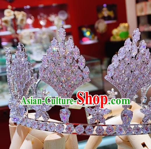Top Europe Wedding Hair Accessories Princess Zircon Royal Crown Baroque Bride Hair Jewelry