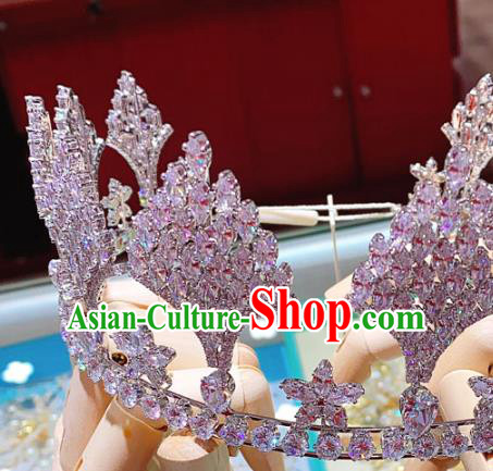 Top Europe Wedding Hair Accessories Princess Zircon Royal Crown Baroque Bride Hair Jewelry
