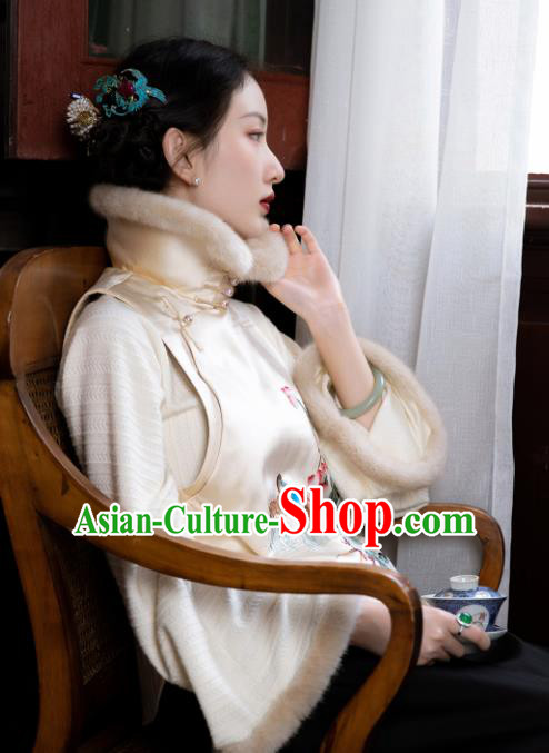Chinese Tang Suit Embroidered Mandarin Duck Waistcoat Traditional National Women Clothing Classical White Vest