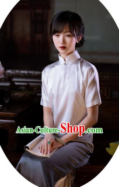 Chinese Traditional Qipao National Women Dress Classical Gradient Silk Cheongsam Costume