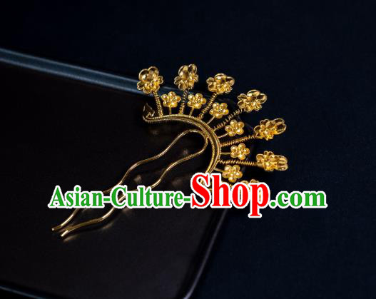 China Ancient Empress Orchids Hair Stick Ming Dynasty Hair Accessories Palace Queen Gilding Hairpin
